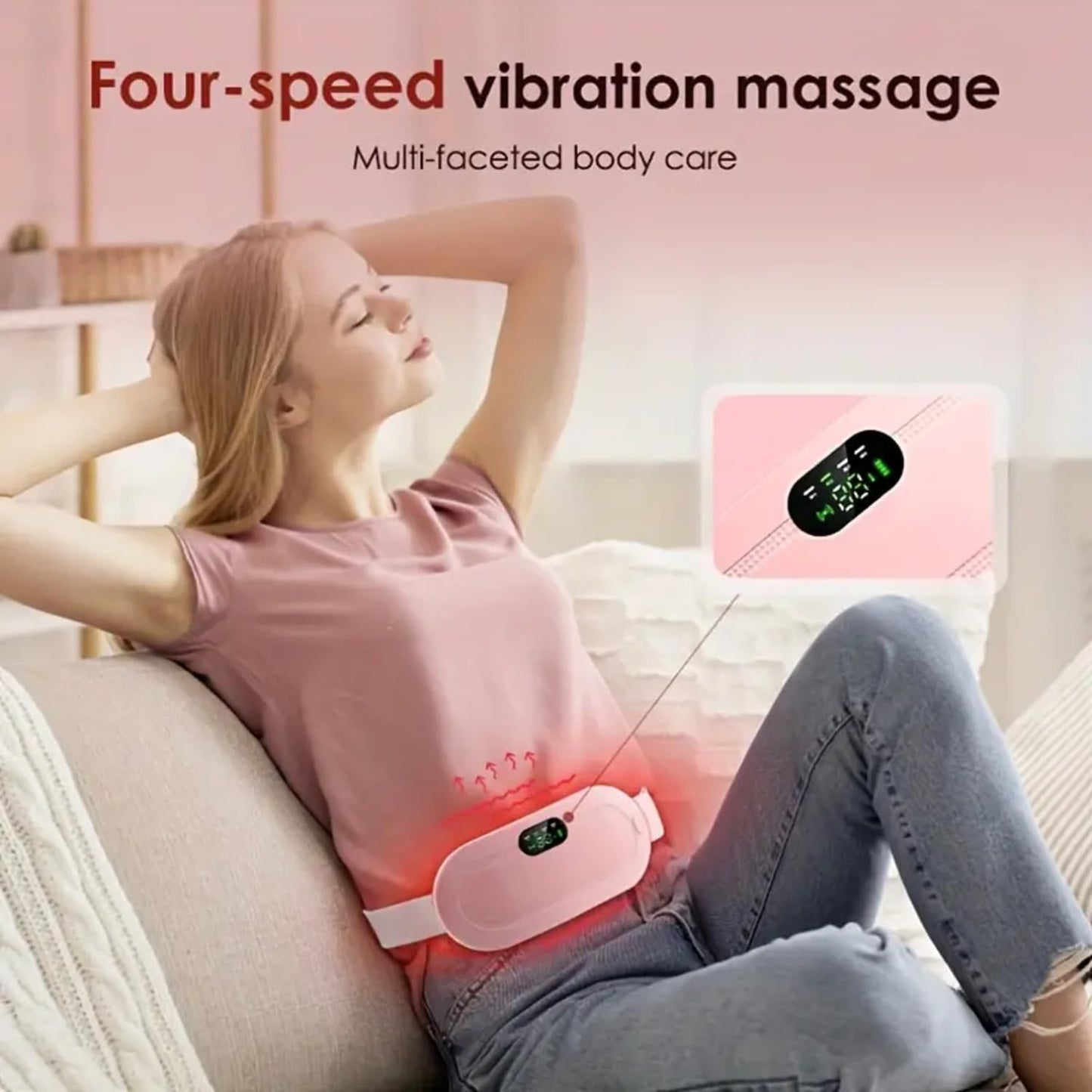 WarmEase™ Portable Heating Massage Belt — Period Pain & Back Cramp Relief