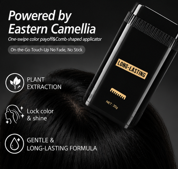 InstaBlack 2-in-1 Root Touch-Up Stick — Waterproof Instant Hair Color
