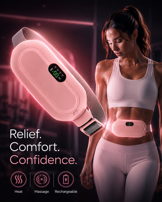 WarmEase™ Portable Heating Massage Belt — Period Pain & Back Cramp Relief