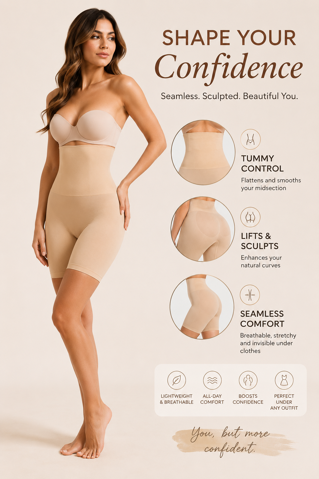 High Waist Tummy Tucker Shapewear — Seamless Body Shaper for Women