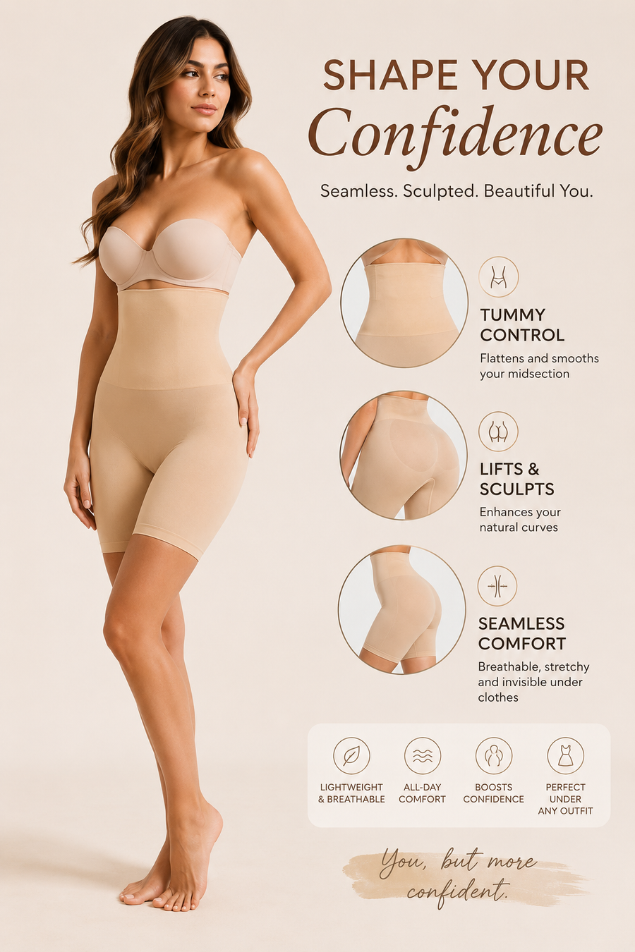 High Waist Tummy Tucker Shapewear — Seamless Body Shaper for Women