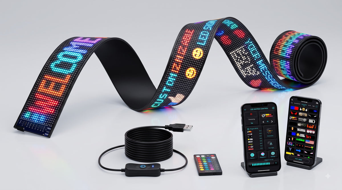 🌈 LED Flexible Matrix Panel Display – App & Remote Controlled Scrolling LED Sign