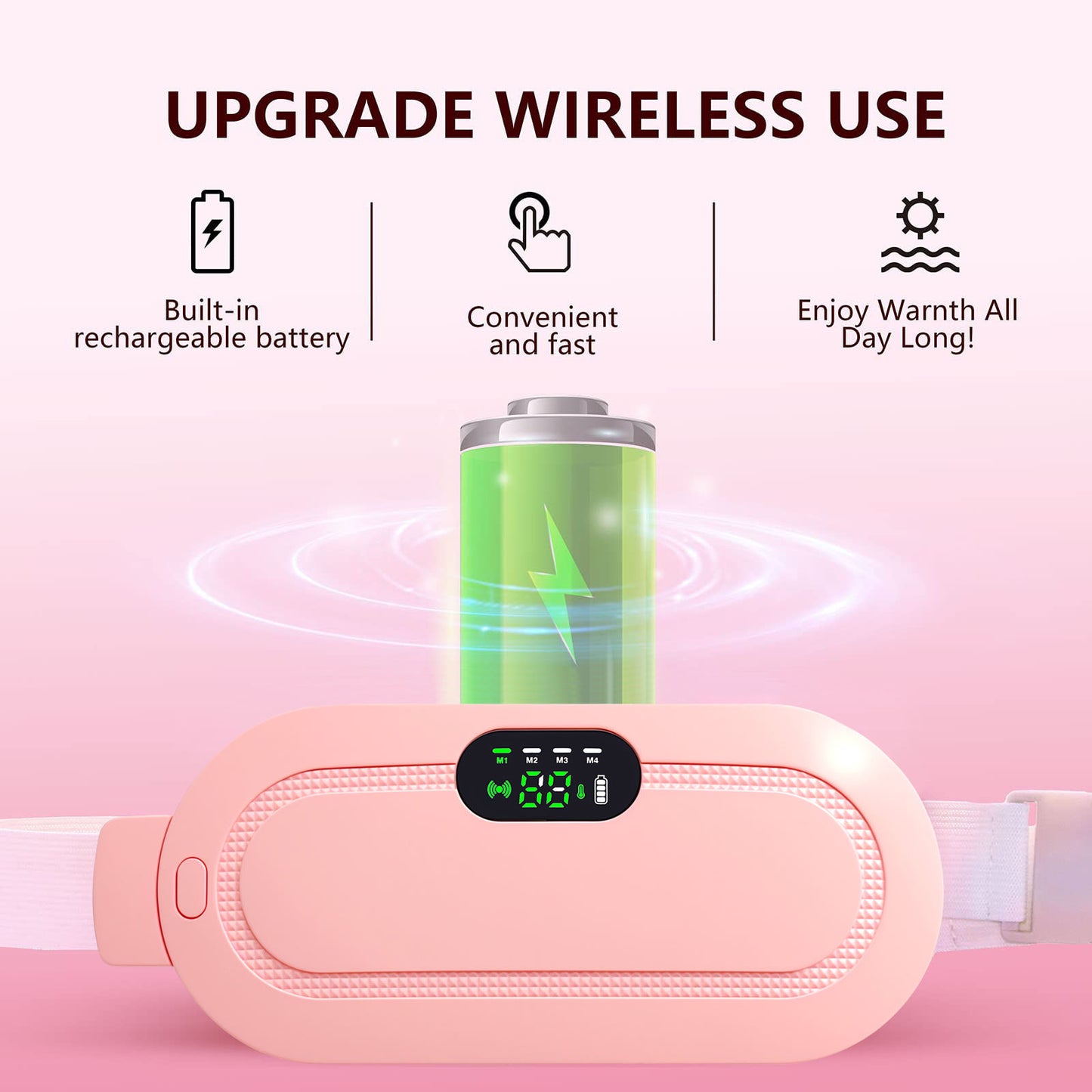 WarmEase™ Portable Heating Massage Belt — Period Pain & Back Cramp Relief
