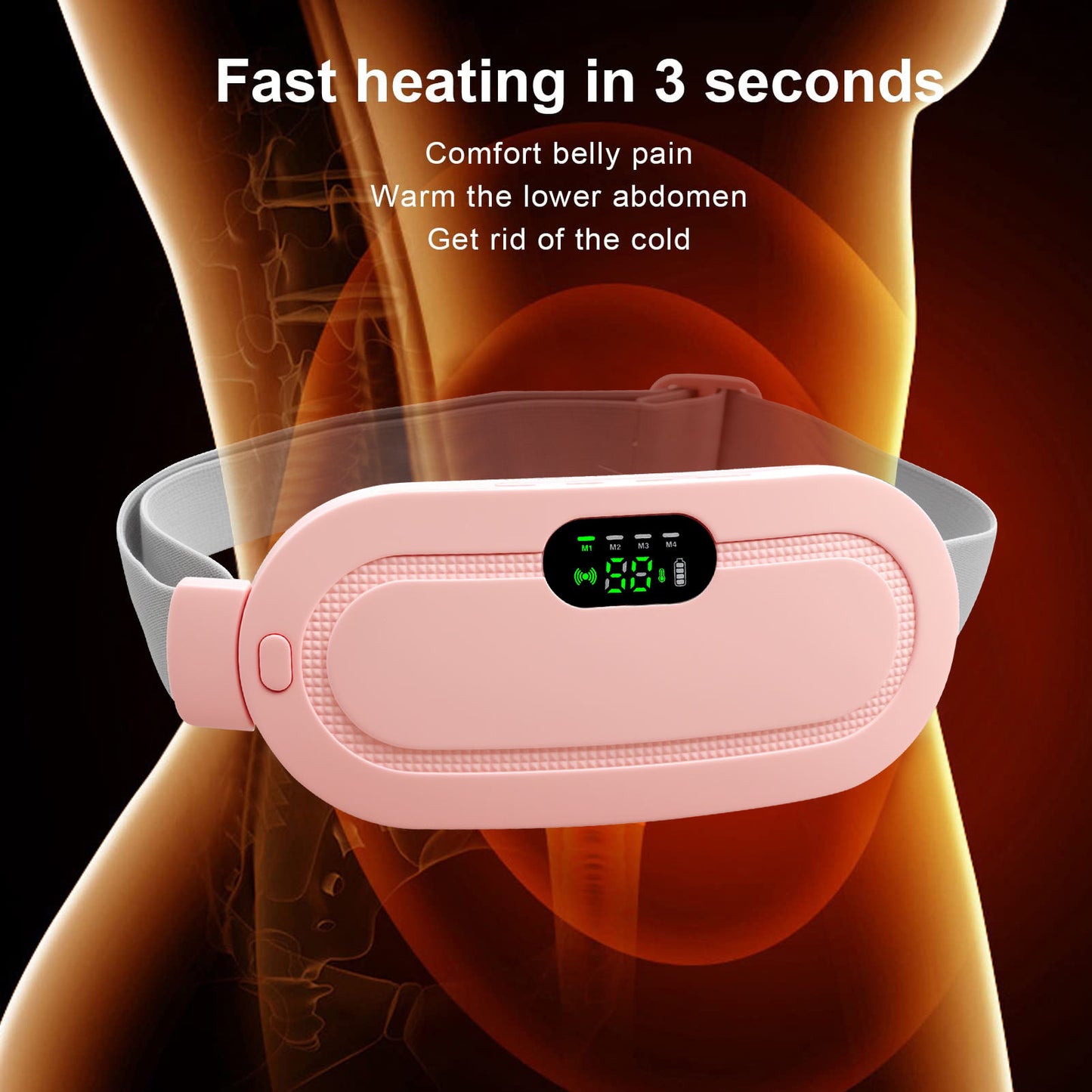 WarmEase™ Portable Heating Massage Belt — Period Pain & Back Cramp Relief